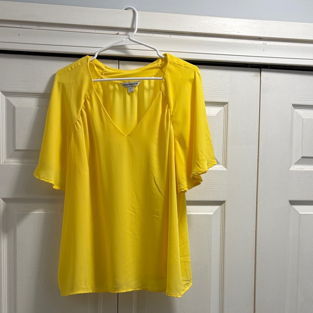 Counterparts Sunny Yellow V-Neck Blouse